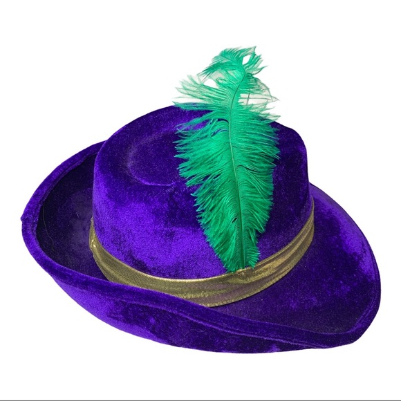 Mardi Gras Purple Velvet Pimp Hat 